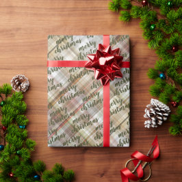 Custom Classic Beige Brown Gray White Gingham Geschenkpapier