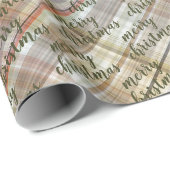 Custom Classic Beige Brown Gray White Gingham Geschenkpapier (Rolleneckpunkt)