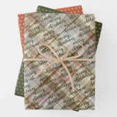 Custom Classic Beige Brown Gray White Gingham Geschenkpapier Set (Beispiel)