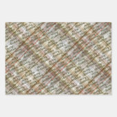 Custom Classic Beige Brown Gray White Gingham Geschenkpapier Set (Vorderseite)