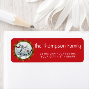 Custom Classic Birds Snow Pine Needles Red Berries