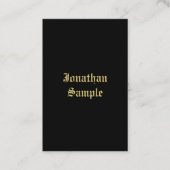 Custom Classic Black and Gold Typografie Script Visitenkarte (Vorderseite)