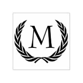 Custom Classic Black Laurel Wreath Blätter Motif Gummistempel (Prägung)