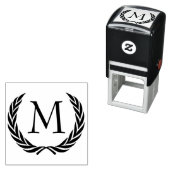 Custom Classic Black Laurel Wreath Blätter Motif Permastempel (Beispiel)