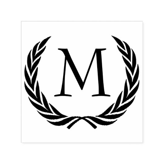 Custom Classic Black Laurel Wreath Blätter Motif Permastempel (Design)