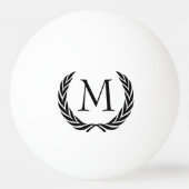 Custom Classic Black Laurel Wreath Blätter Motif Tischtennisball (Vorderseite)