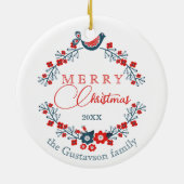Custom Classic Charming Peace Dove on Berry Kreath Keramik Ornament (Hinten)