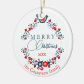 Custom Classic Charming Peace Dove on Berry Kreath Keramik Ornament (Links)