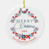 Custom Classic Charming Peace Dove on Berry Kreath Keramik Ornament (Hinten)