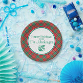 Custom Classic Christmas Kariert Border Pappteller (Party)