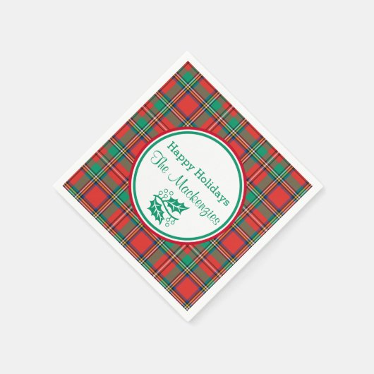 Custom Classic Christmas Kariert Serviette (Ecke)