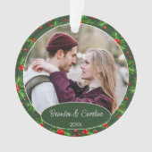 Custom Classic Couple Foto Unser 1. Weihnachten Ornament (Vorderseite)