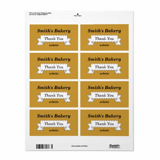 Custom Classic Danke Business Labels (Vorne)