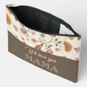 Custom classic flower pattern mustard brown trendy zubehörtasche (Offen)