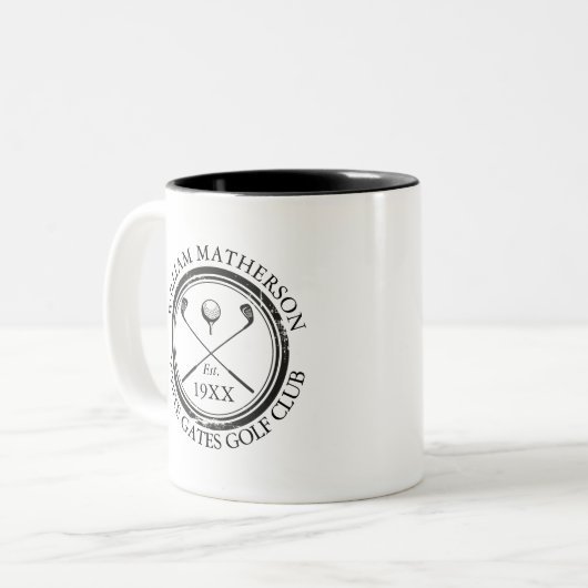 Custom Classic Golf Club Name Personalisiert Zweifarbige Tasse (Vorderseite Links)