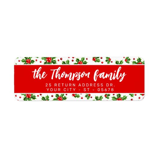 Custom Classic Holiday Green Holly Red Berries (Vorne)