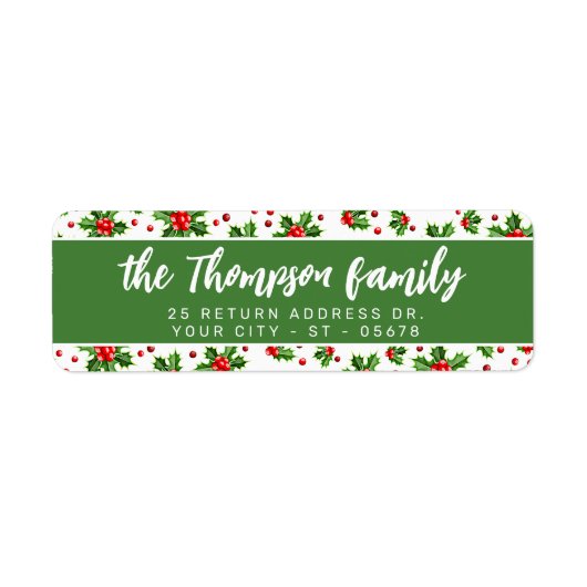 Custom Classic Holiday Green Holly Red Berries (Vorne)