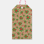 Custom Classic Holiday Green Holly Red Berries Geschenkanhänger (Rückseite)