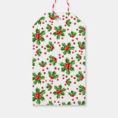 Custom Classic Holiday Green Holly Red Berries Geschenkanhänger (Rückseite)