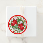 Custom Classic Holiday Green Holly Red Berries Geschenkanhänger (Beispiel)