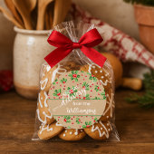 Custom Classic Holiday Green Holly Red Berries Runder Aufkleber