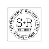 Custom Classic Initials Wedding Rücksendeadresse Gummistempel (Prägung)
