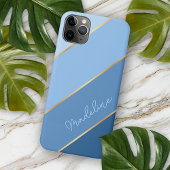Custom Classic Light Medium Dark Blue Art Streifen Case-Mate iPhone Hülle