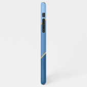 Custom Classic Light Medium Dark Blue Art Streifen iPhone Hülle (Linke Seite)