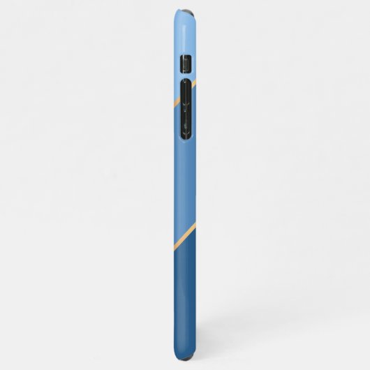 Custom Classic Light Medium Dark Blue Art Streifen iPhone Hülle (Linke Seite)