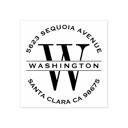 Custom Classic Monogram Wedding Rücksendeadresse Gummistempel (Prägung)