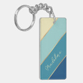 Custom Classic Niedlich Blue Aquamarin Green Yello Schlüsselanhänger (Vorderseite links)