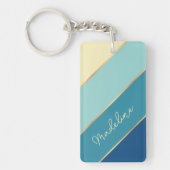 Custom Classic Niedlich Blue Aquamarin Green Yello Schlüsselanhänger (Vorderseite)