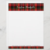 Custom Classic Red Black Yellow White Tartan Briefbogen (Vorne/Hinten)