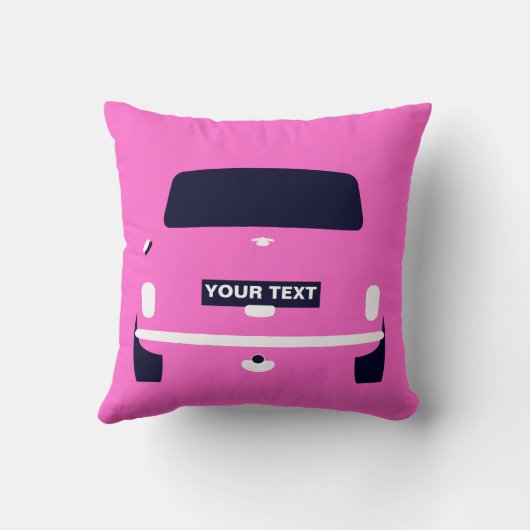 Custom Classic rosa altes British Mini Auto Kissen (Rückseite)