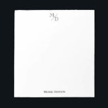Custom Classic Simple Modern Elegante Monogram Nam Notizblock<br><div class="desc">Custom Classic Simple Modern Elegangram Name Notepad</div>