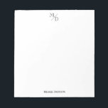 Custom Classic Simple Modern Elegante Monogram Nam Notizblock<br><div class="desc">Custom Classic Simple Modern Elegangram Name Notepad</div>