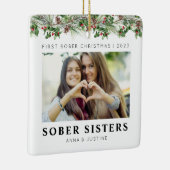 Custom Classic Sober Sisters Besties Weihnachten Keramikornament (Rechts)
