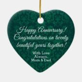 Custom - Classy 20. Emerald Wedding Jubiläum Keramikornament (Hinten)