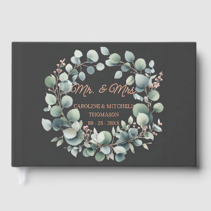 Custom Classy Calligraphy Couple Names Rose Gold Gästebuch