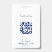 Custom Classy Modern Blue Gradient Employee Photo Ausweis (Rückseite)