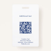 Custom Classy Modern Blue Gradient Employee Photo Ausweis (Rückseite)