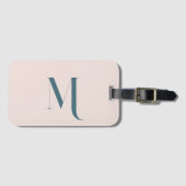 Custom Clean Stilvoll Erstmaliges Monogramm Blush Gepäckanhänger (Vorderseite (Horizontal))