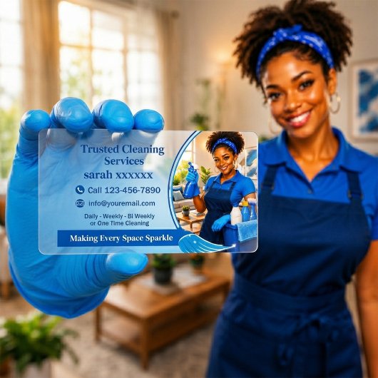 Custom Cleaning Professional Design Portrait Visitenkarte
