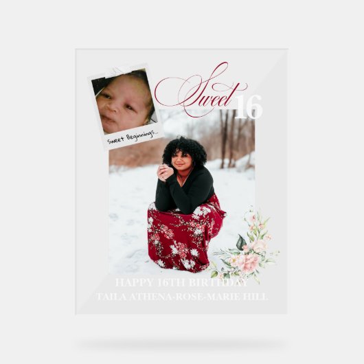 Custom Client Sweet 16 Acrylic Sign Acrylschild (Vorderseite)