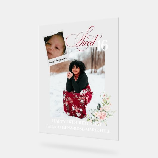 Custom Client Sweet 16 Acrylic Sign Acrylschild (Winkel)