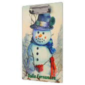 Custom Clipboard Watercolor Snowman Klemmbrett (Links)