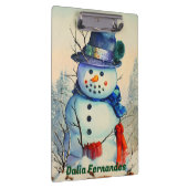 Custom Clipboard Watercolor Snowman Klemmbrett (Rechts)