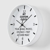 Custom Clock - WEISSES Holz, SCHWARZE Hände, 4 ZAH Uhr (Winkel)