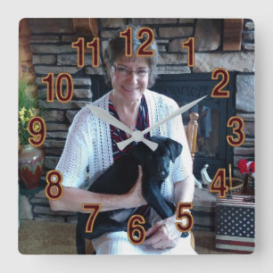Custom Clock with Pictures Quadratische Wanduhr