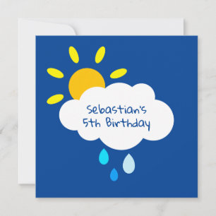 Custom Cloud, Sun & Raindrops Geburtstag einladen